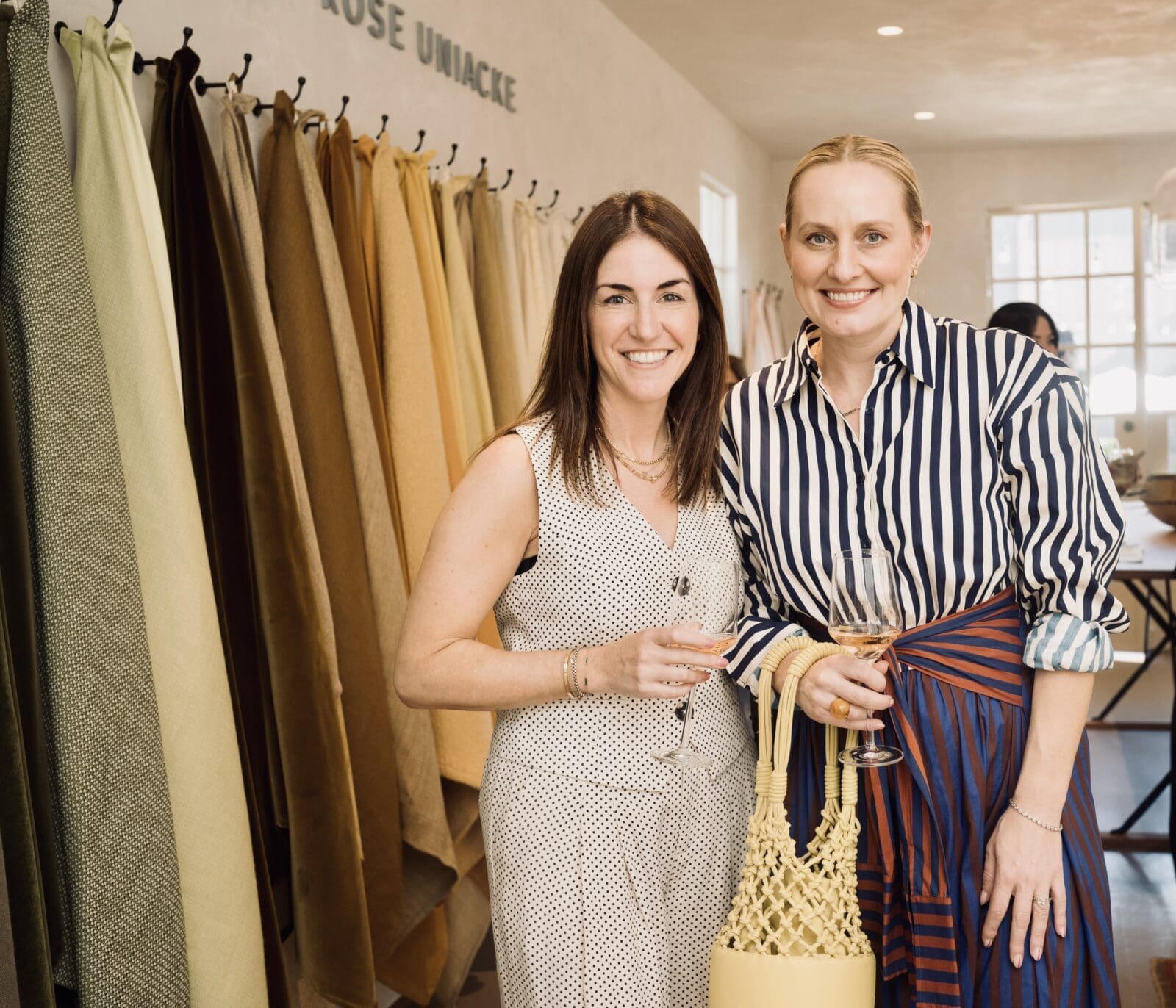 Becky Blumberg, Jo Neiter at the Matt Camron Rugs celebration of its partnership with Rose Uniacke (Photo by Daniel Ortiz)