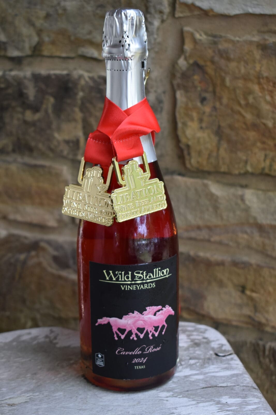 Wild Stallion Vineyards’ Cavello Rosé received double gold at the 2026 National Small Producer’s Wine Invitational. (Photo courtesy Wild Stallion Vineyards)
