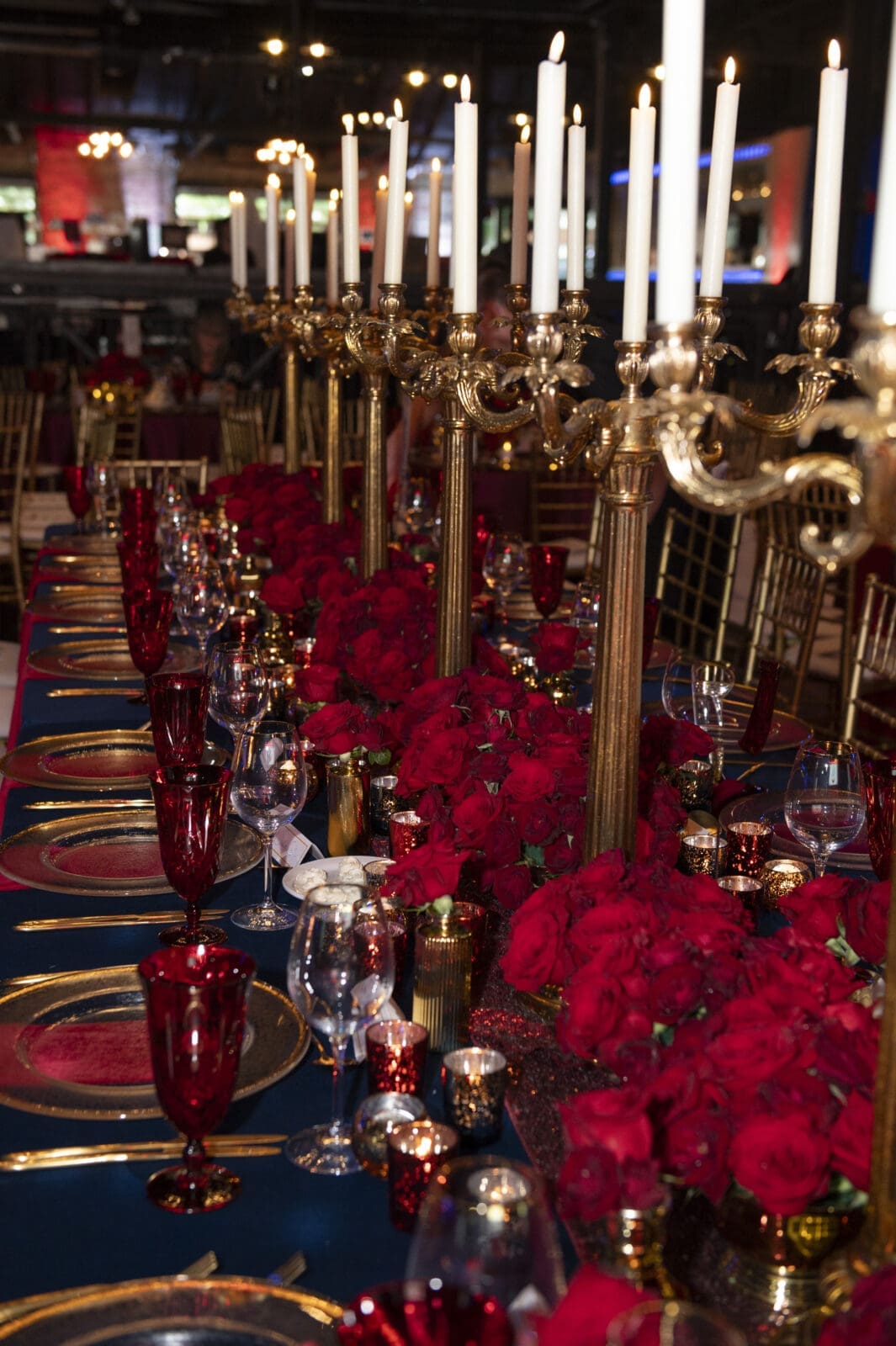 Steve Kemble transformed the space for this year's Blue Ribbon Gala with an abundance of red roses to match the theme, "Run for the Roses. (Photo by Tamytha Cameron)