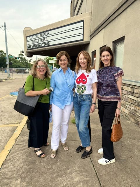 Houston preservation advocates stand among the effort to save Garden Oaks Theater. (Left to Right: Maureen McNamara, Leigh Smith, Martha Finger and Phoebe Tudor)