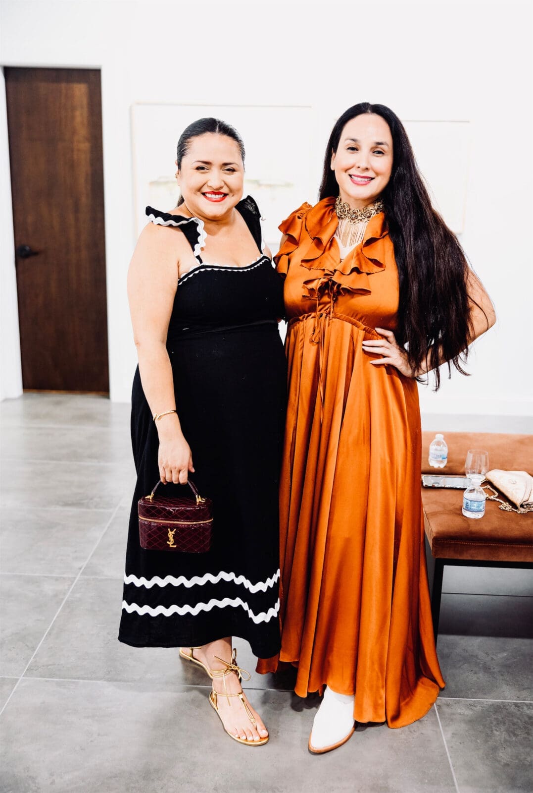 Daisy Mendoza, Alba Huerta at the Houston Arts Alliance Gilded & Golden Kickoff (Photo by Hung L. Truong) 