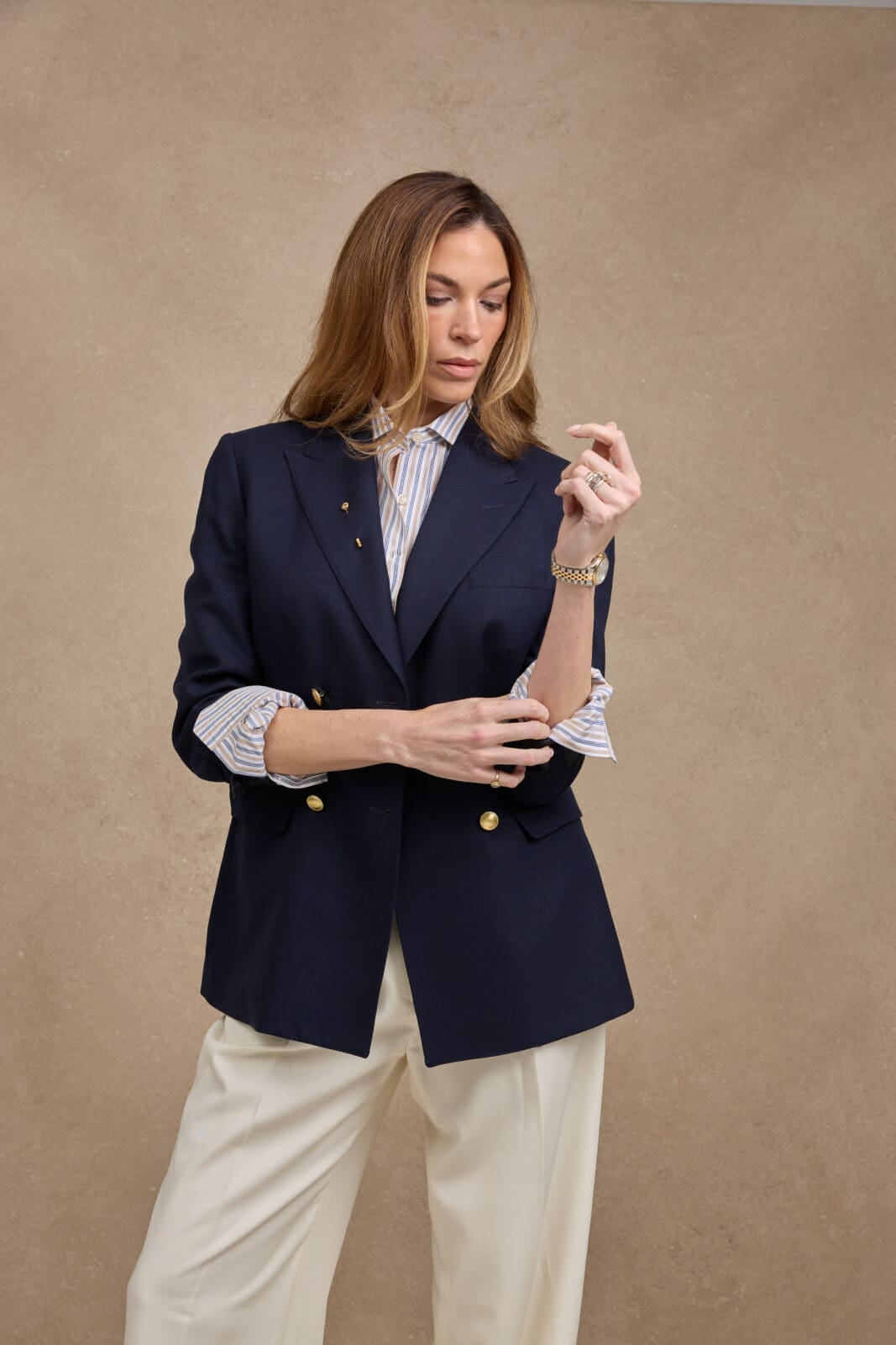 Women's suiting with fine English tailoring from Houston-based The Studio Mayfair (Photo by Jose Rodriguez)