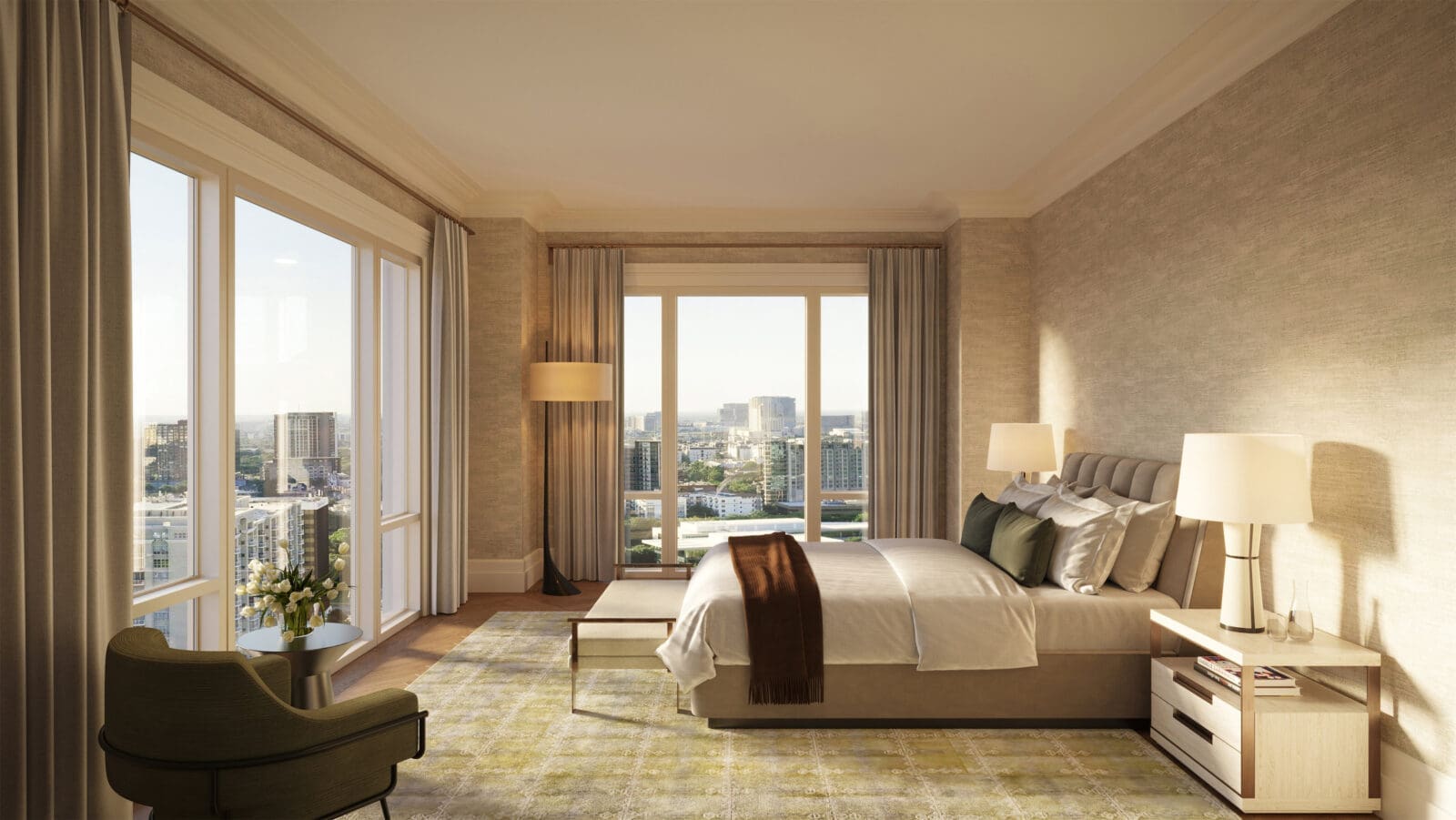 A Rosewood Residences owners suite with stunning views.