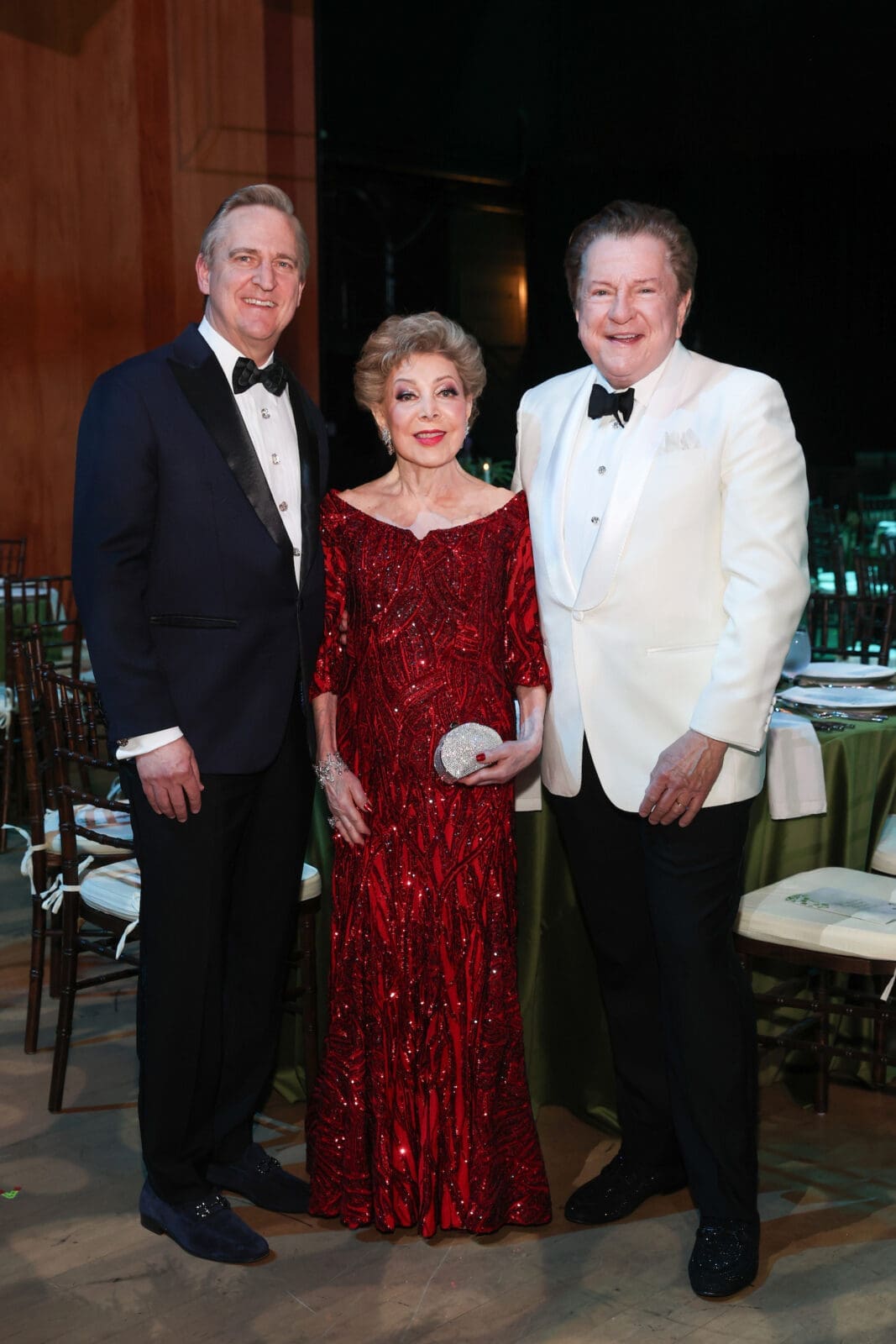 Kurt Grether, Margaret Alkek Williams, Bill Stubbs  at the Houston Symphony Wine Dinner & Collector's Auction (Photo by Priscilla Dickson)