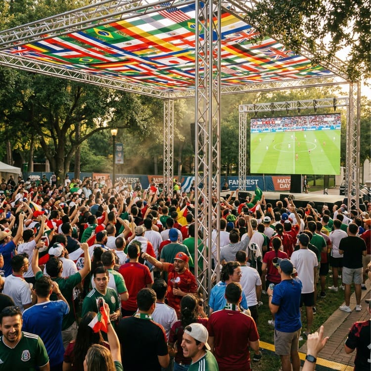 Town Green Park will host a soccer fan fest on July 18 and 19 featuring a watch party, soccer skills contests and more. (Photo courtesy of Fútbol Live)