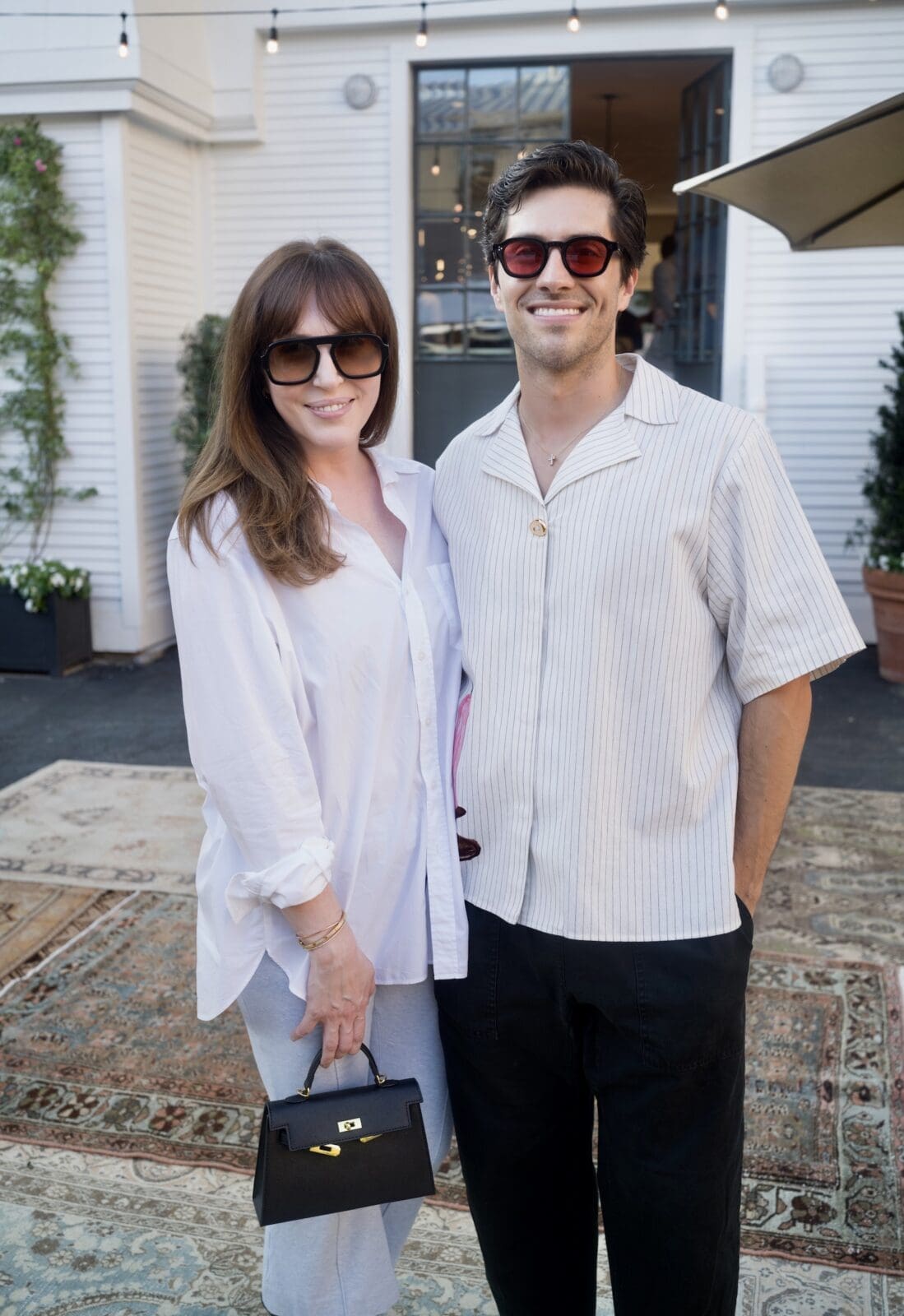 Mary Patton, Sal Montes at the Matt Camron Rugs celebration of its partnership with Rose Uniacke (Photo by Daniel Ortiz)