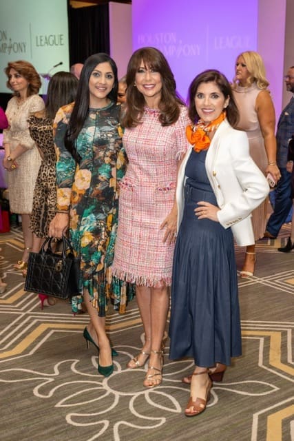 Sippi Khurana, Heidi Rockecharlie, Stacey Lindseth at the Houston Symphony League 'Conversation with an Icon'