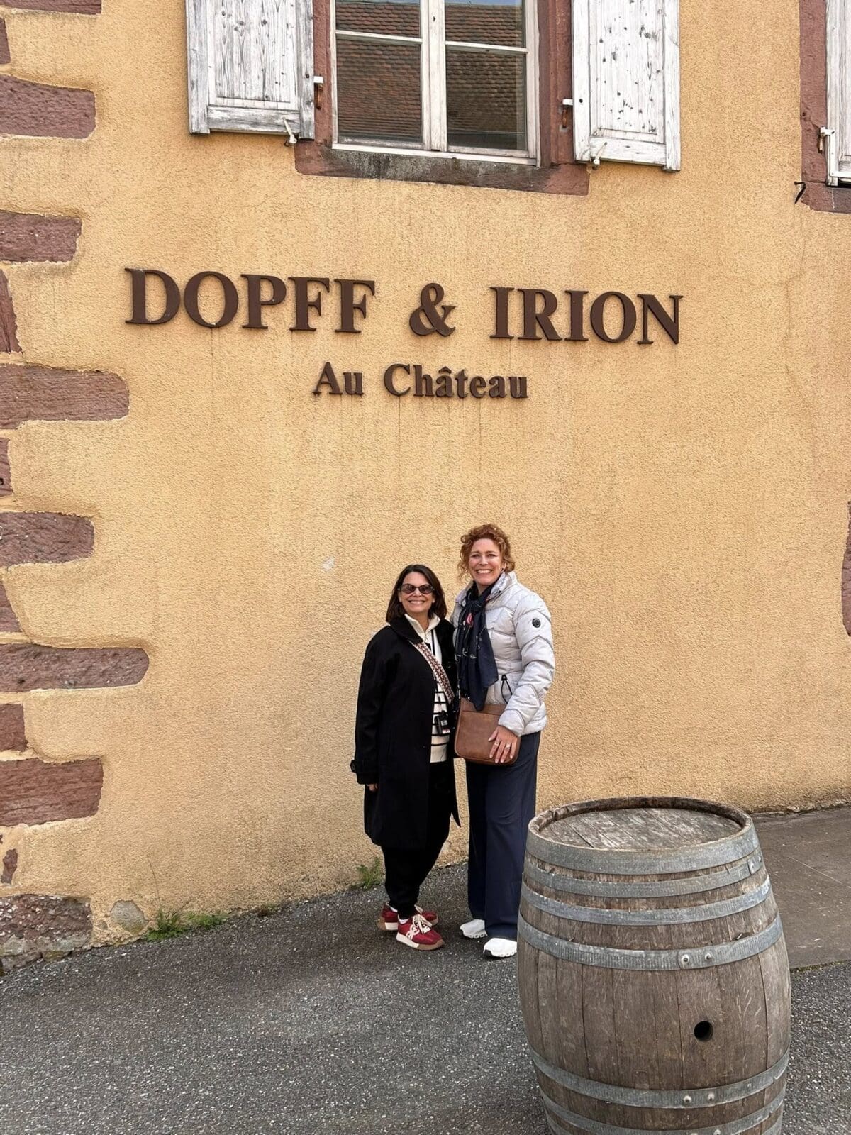 René Murphy (left) and Turquoise Wine Bar founder Jennifer Sinconis search for the best small-batch sparkling wines to bring home. (Photo courtesy of René Murphy)