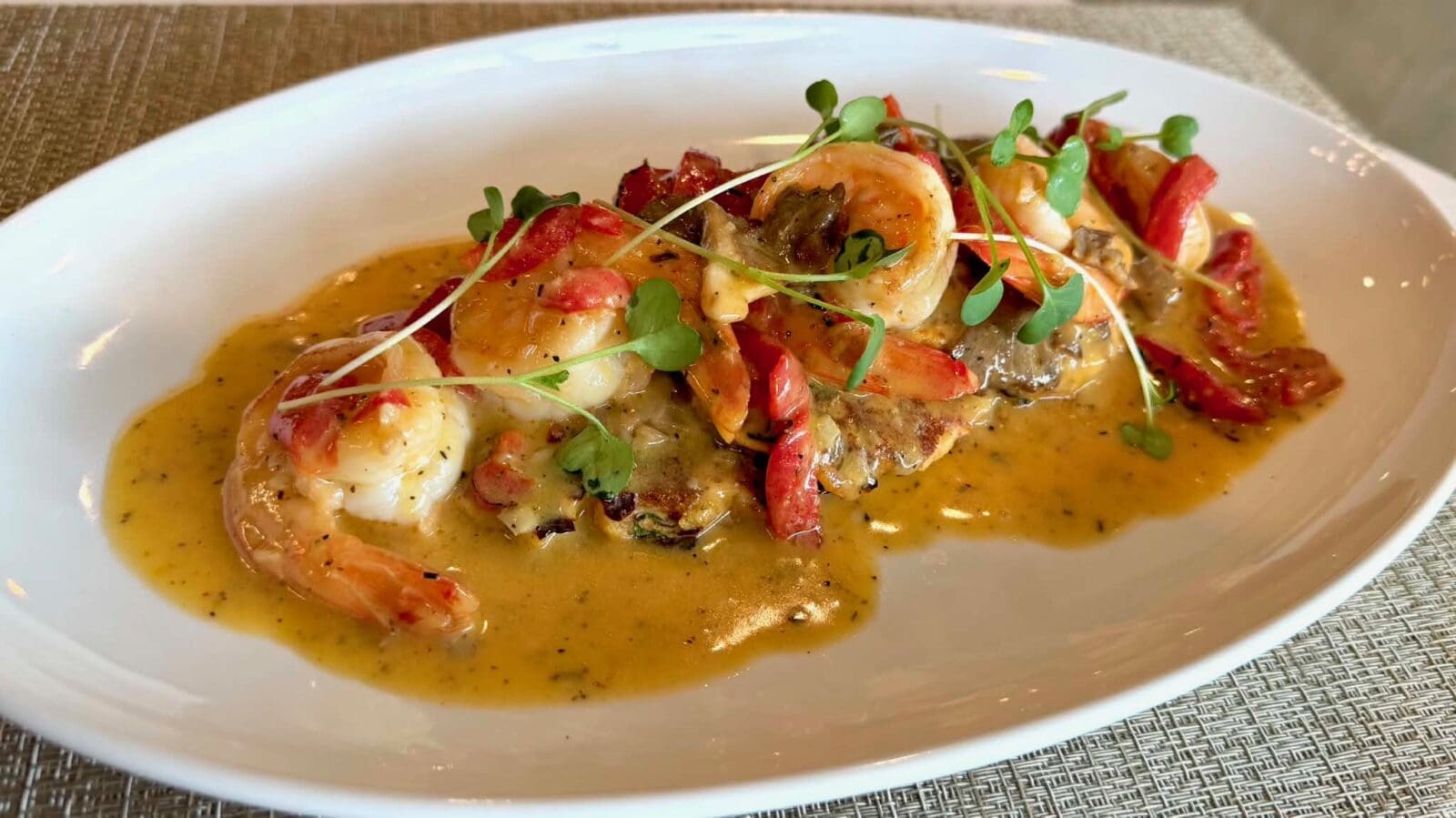 Schilleci’s New Orleans Kitchen has a new dish for Happy Hour - Crawfish Corn Cakes & Shrimp. (Photo courtesy of Schillechi's)

