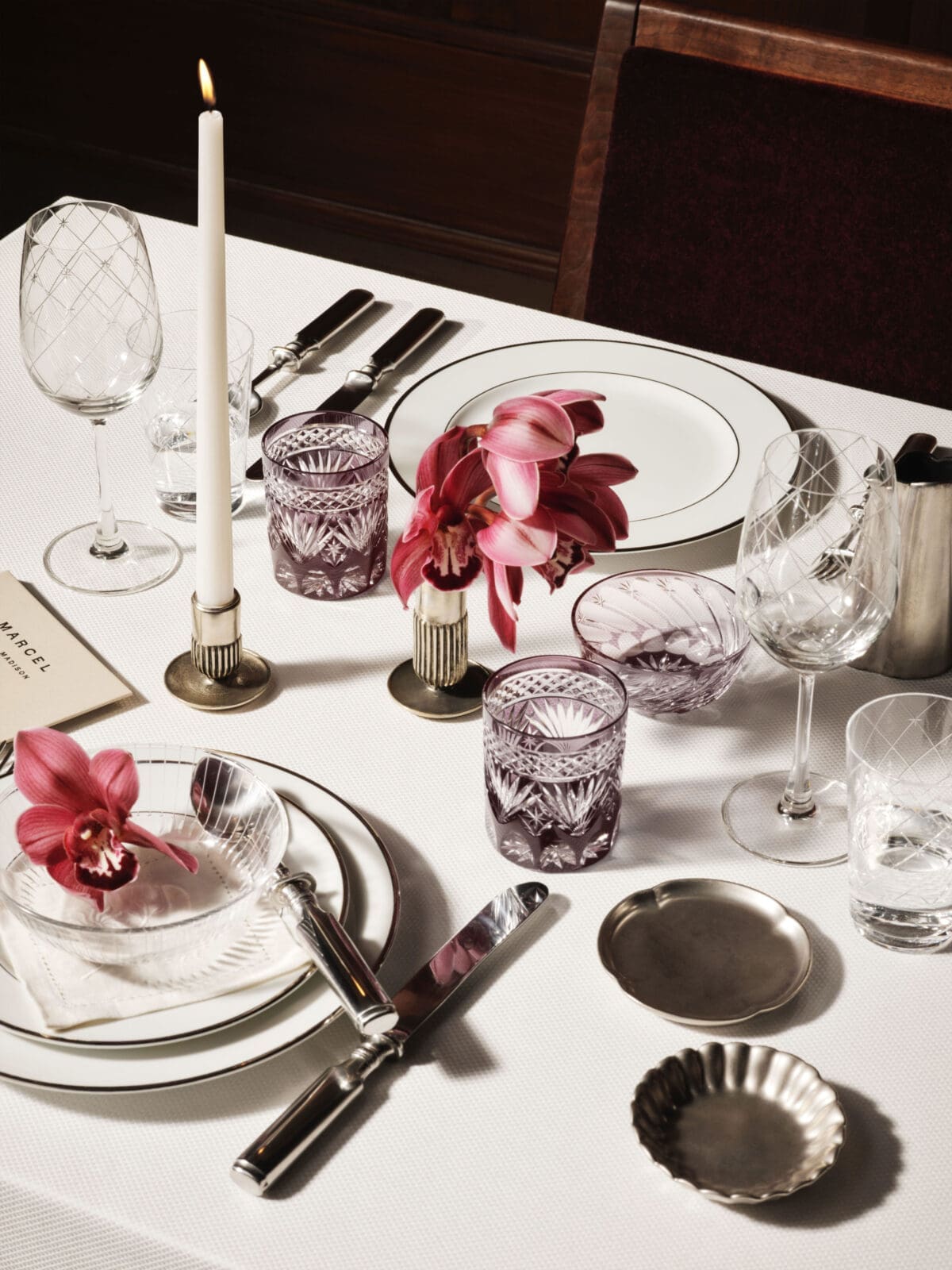Tableware and glassware designed for Marcel are available through the Roman and Williams Guild. (Photo by Rich Stapleton)