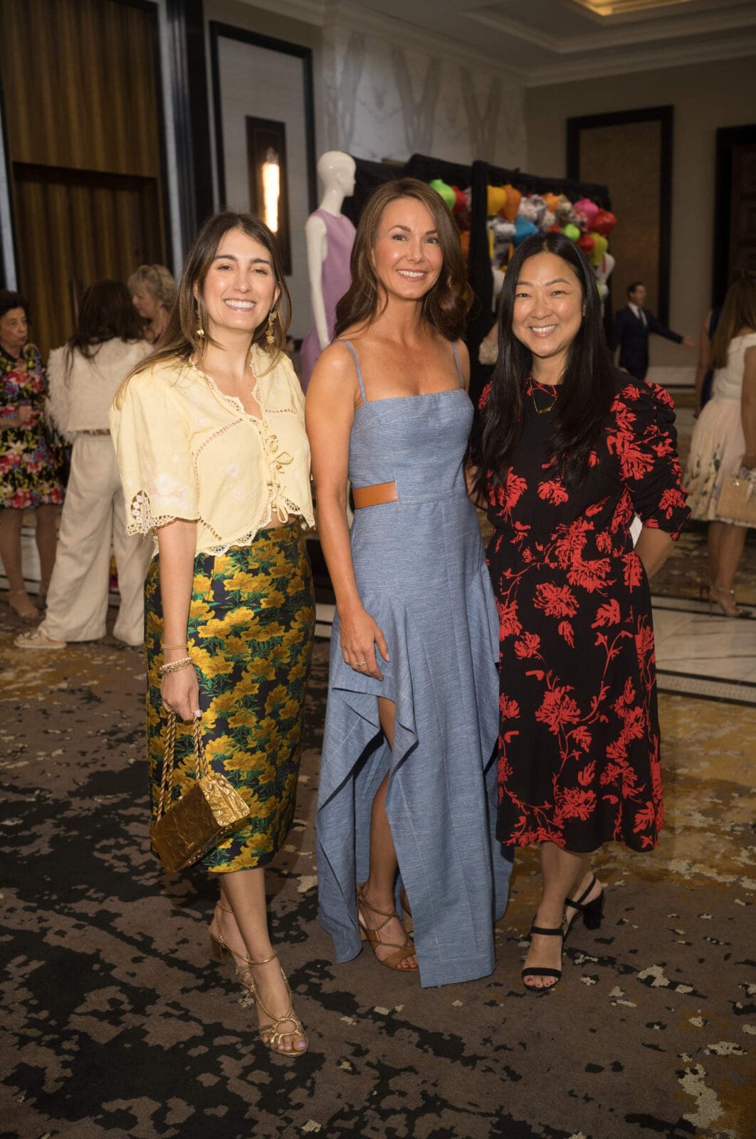 Cynthia Dehlavi, Lisa Rich, Lisa Meyers at Asia Society Texas’ annual 'Runway to Asia' luncheon. (Photo by Daniel Ortiz)
