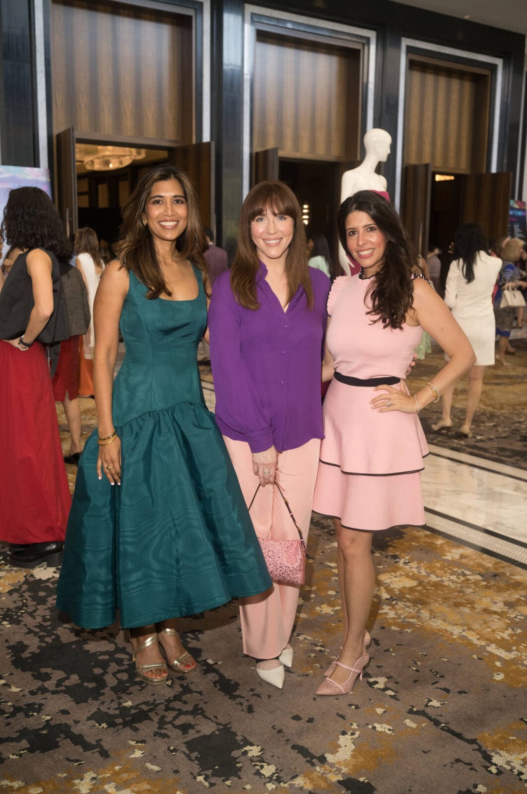 Divya Brown, Mary Patton, Maria Lowrey at Asia Society Texas' annual 'Runway to Asia' luncheon (Photo by Daniel Ortiz)