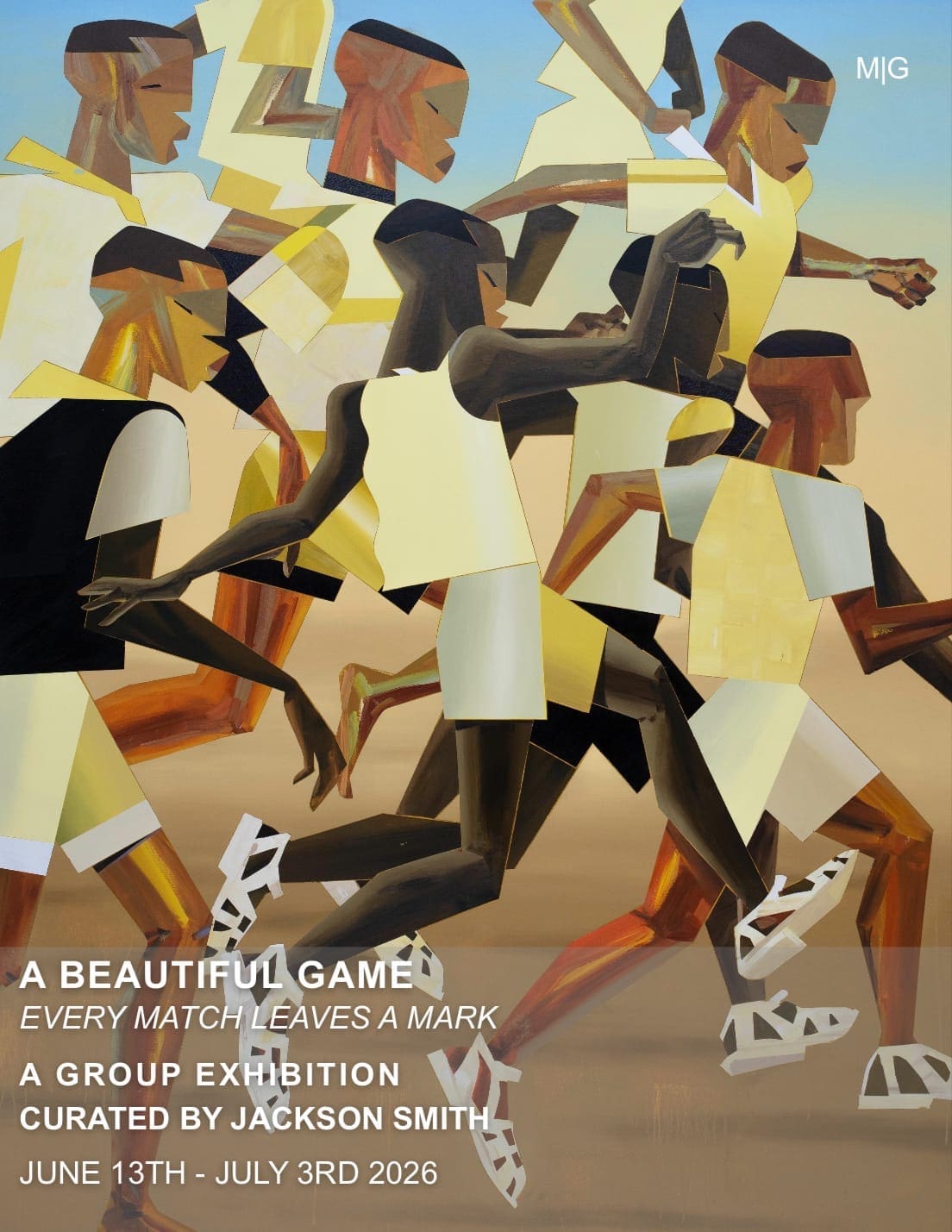 Featured: Terence Ntsako Maluleke, "Towards Glory," 2026. This painting will appear in Mitochondria Gallery's exhibition "A Beautiful Game," which opens Saturday June 13 from 7-9 p.m. and runs through July 3. (Photo by Terence Ntsako Maluleke. Courtesy Mitochondria Gallery, Houston)
