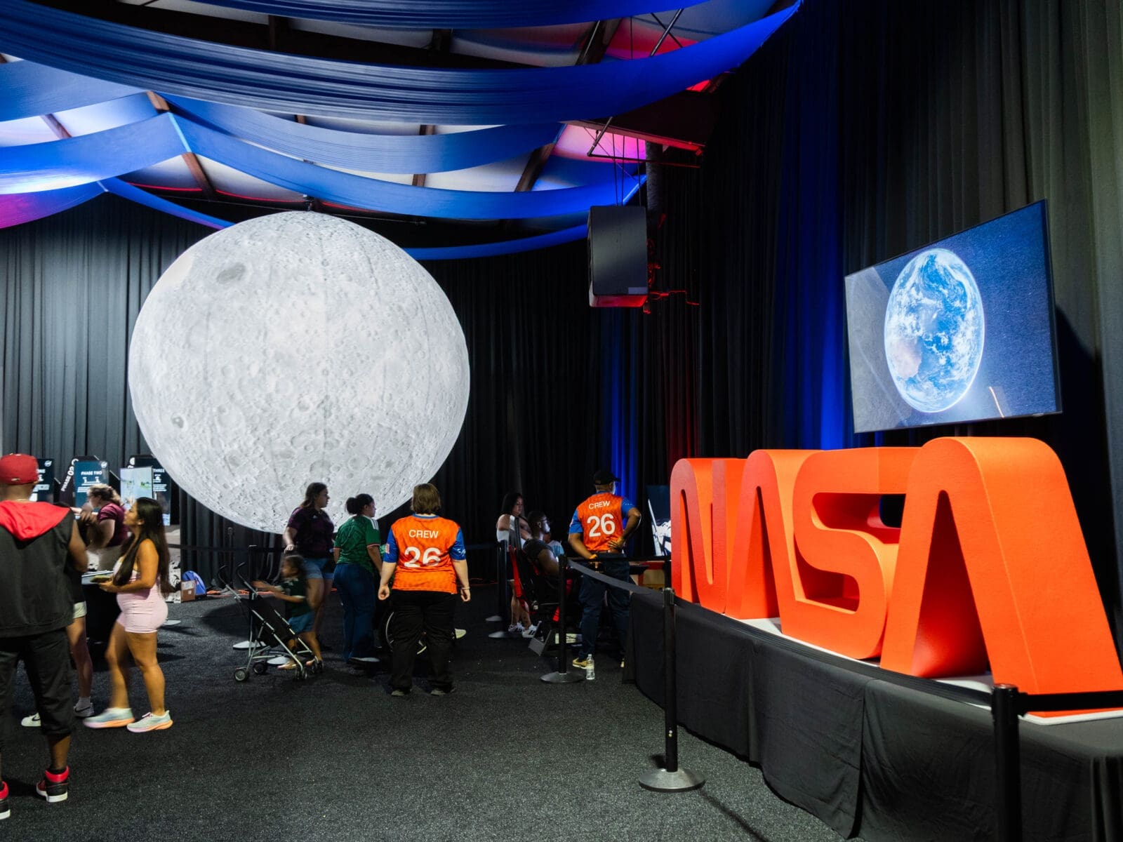 The FIFA Fan Festival in Houston's East Downtown includes several Houston touches, including Space Center exhibitions. (Photo by F. Carter Smith)