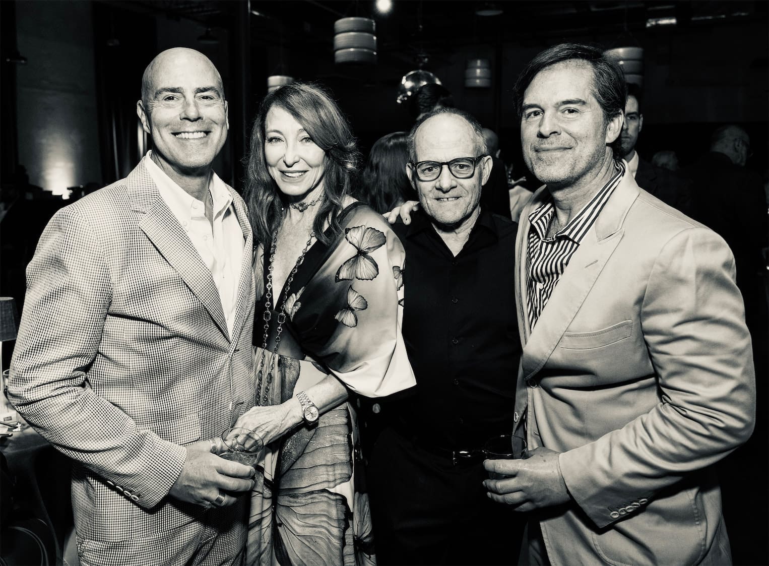 Pepper Paratore, Martha Finger, Aaron Parazette, Michael Landrum at Glasstire 25th Anniversary Party & Auction (Photo by Jenny Antill Clifton)