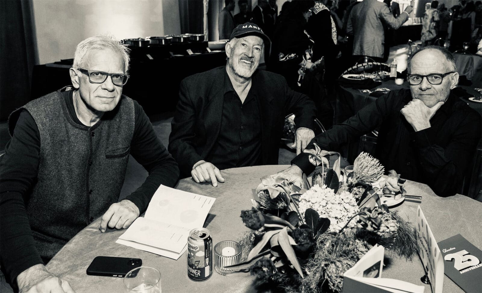 Tudor Mitroi, Bob Ackerley, Aaron Parazette at Glasstire 25th Anniversary Party & Auction (Photo by Jenny Antill Clifton)