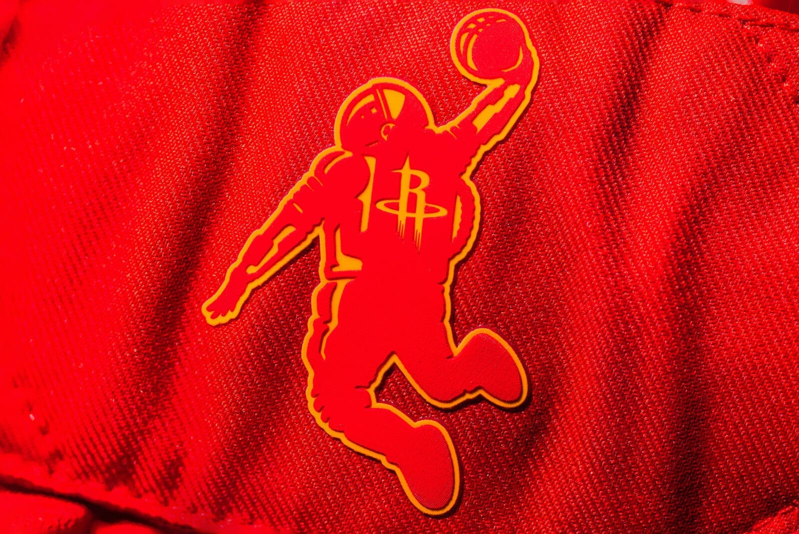 The Dunkstornaut is prominent and finally official in the Houston Rockets' new uniforms.