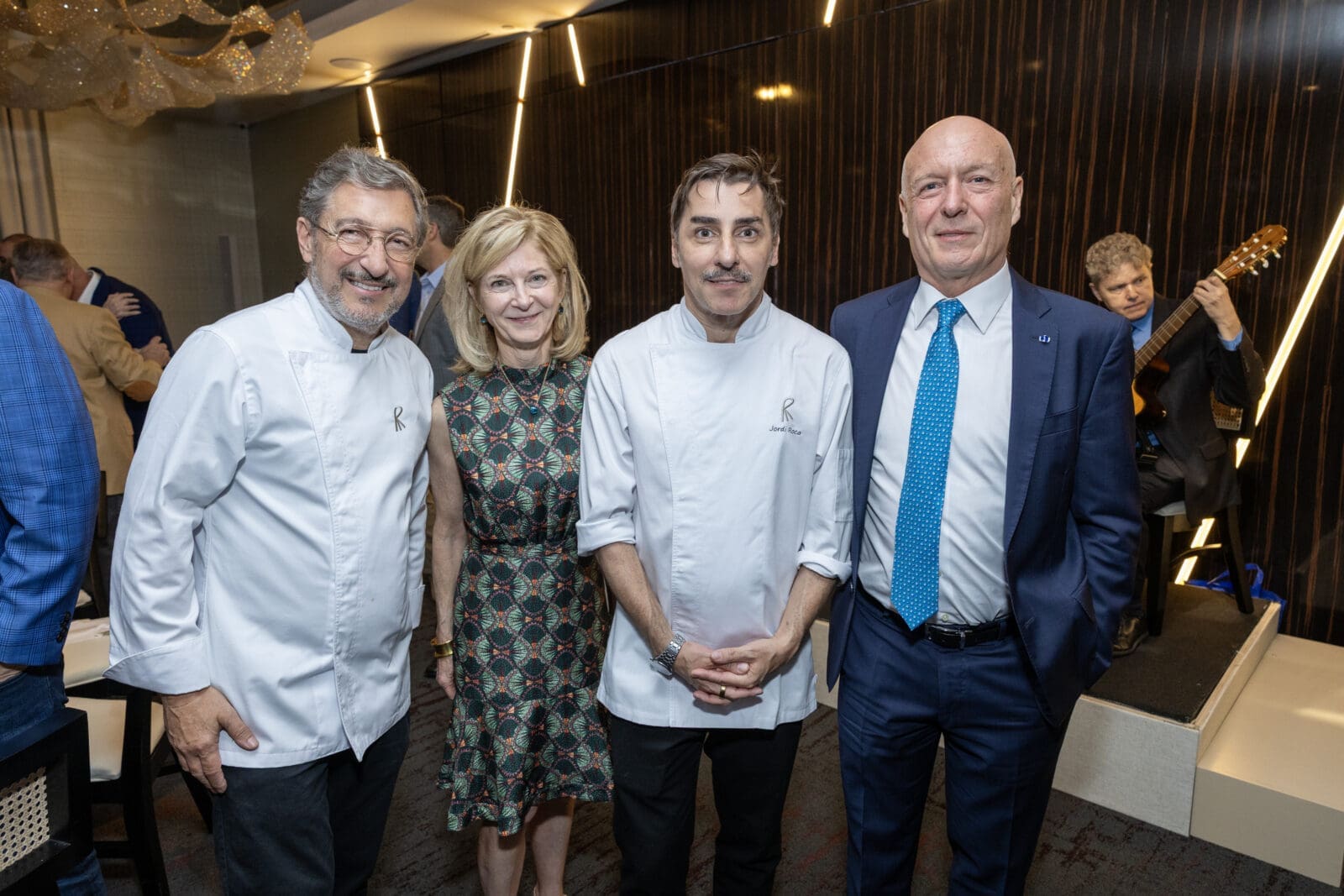 Chef Joan Roca, Ann Stern, Chef Jordi Roca, Manolo Sanchez at the Genuine Cup Hope & Opportunity dinner (Photo by Jenny Antill)
