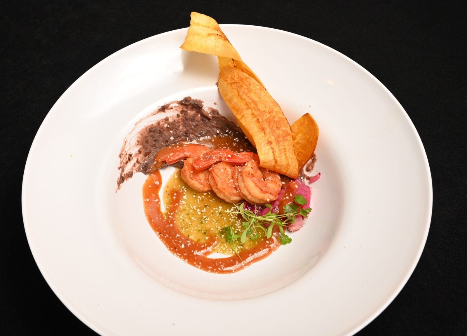 Chef Mary Bass' winning Mojo Shrimp dish is displayed during the Chef Showcase at The Woodlands Waterway Marriott. (Photo courtesy Food & Vine Time Productions)