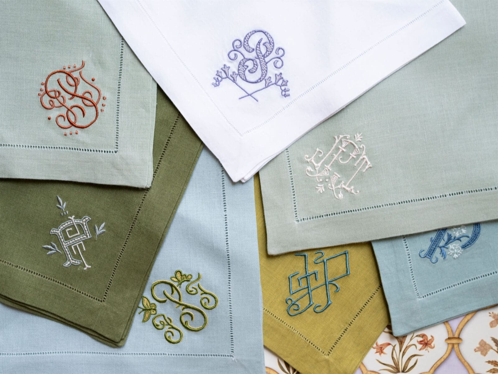 Monogrammed napkins (Photo by The Browns)