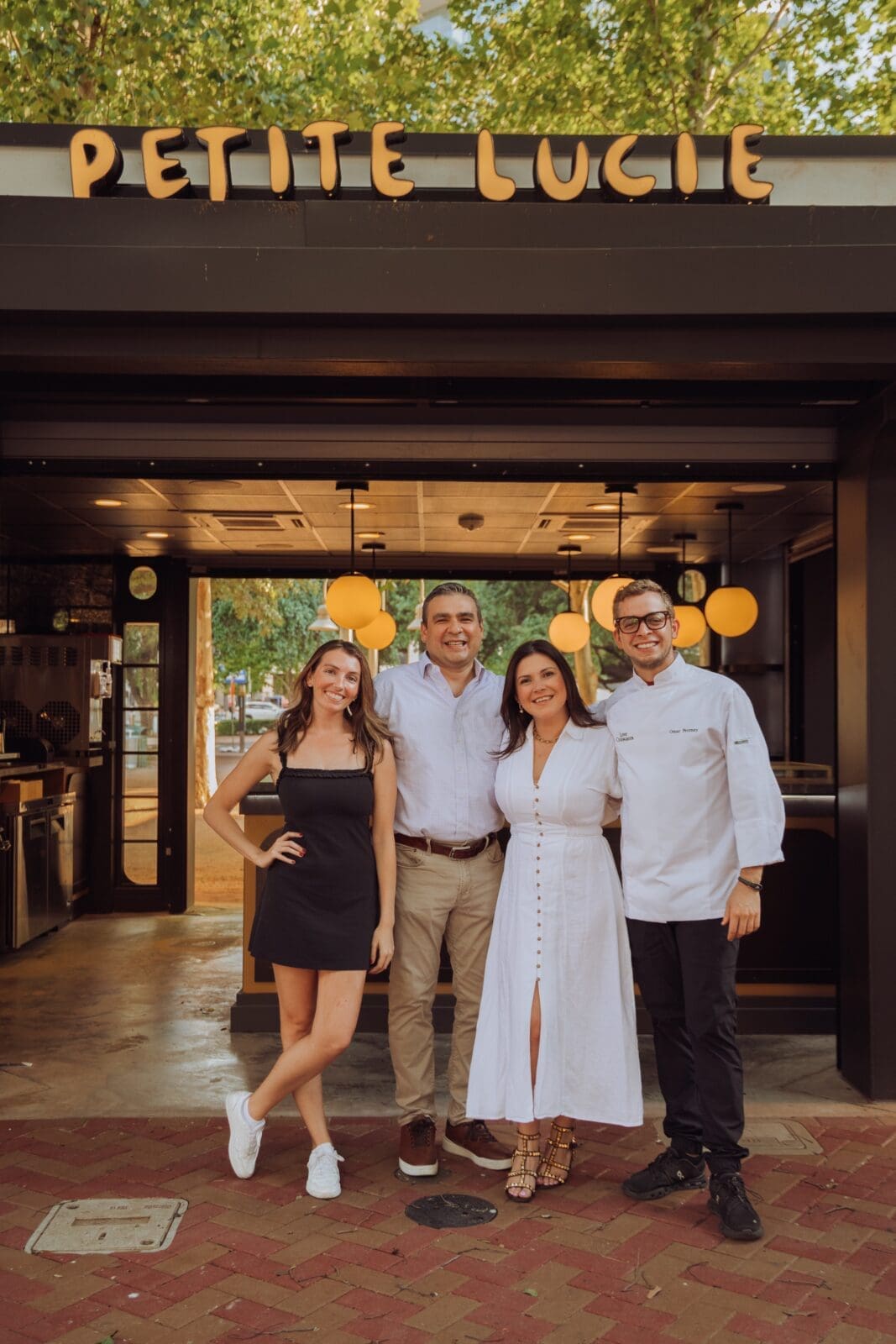 Petit Lucie's capable team from left to right: Quincey Huerter, Jaime de Leon, Sahira Malherbe, and Omar Pereney.   (Photo by Mariela Callaway)