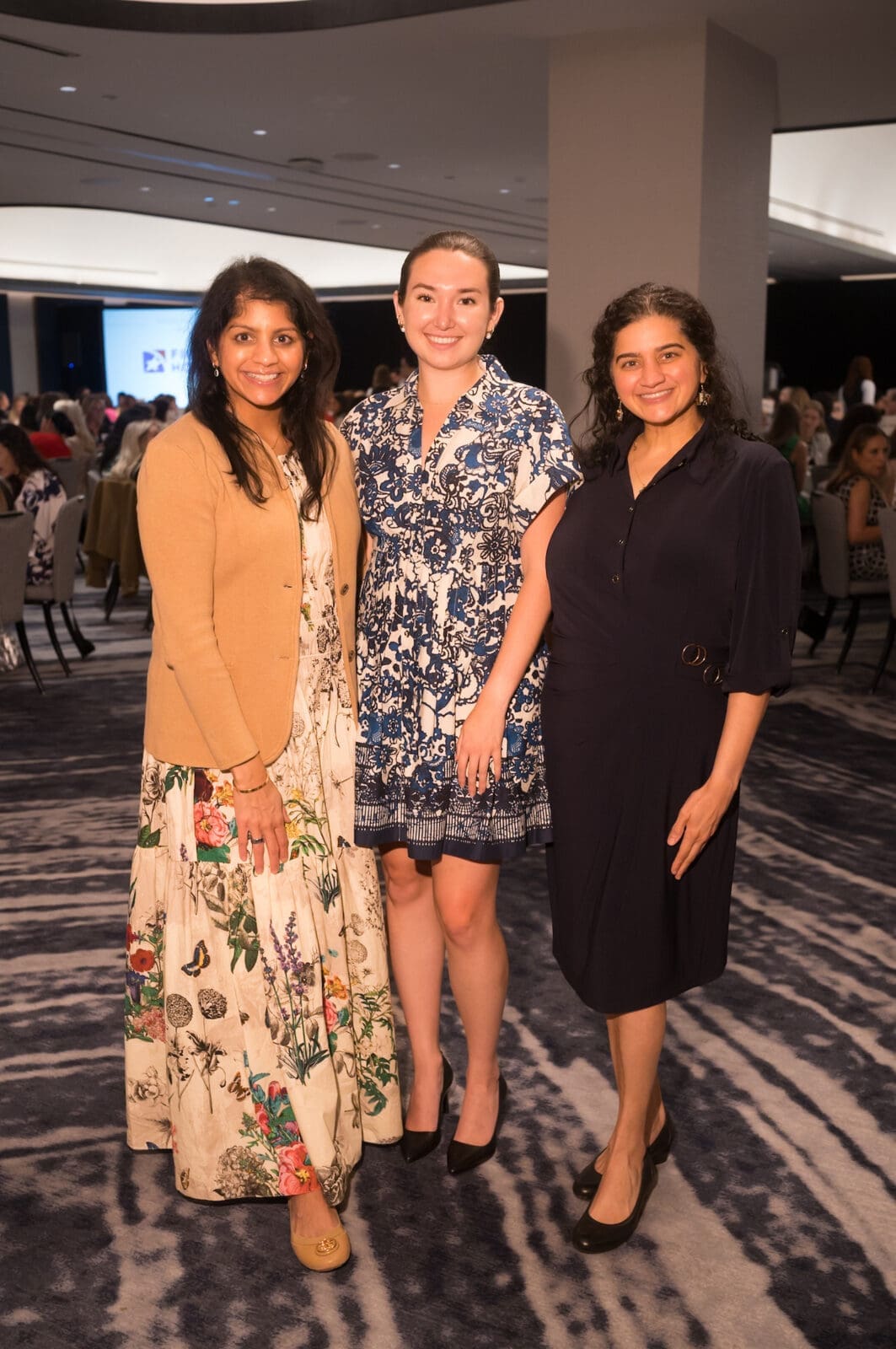 Ruchi Gandhi, Anna McGrath, Kruti Gandhi at Dress for Success Houston's PowHER Hour wine dinner
(Photo by Daniel Ortiz)