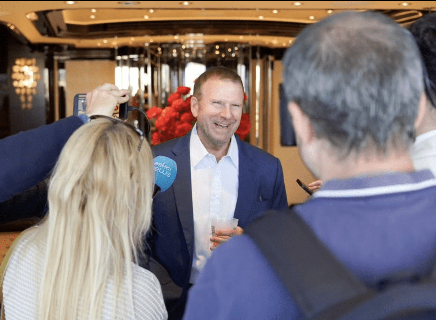 Ambassador Tilman Fertitta welcomes guests aboard his super-yacht Boardwalk (Instagram photo)