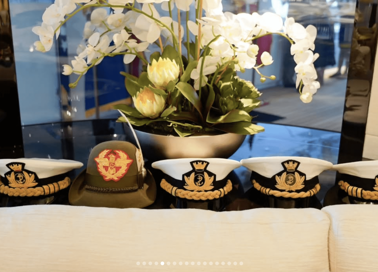 Official regalia of the VIP guests joining the party aboard Ambassador Tilman Fertitta's super-yacht Boardwalk (Instagram photo)