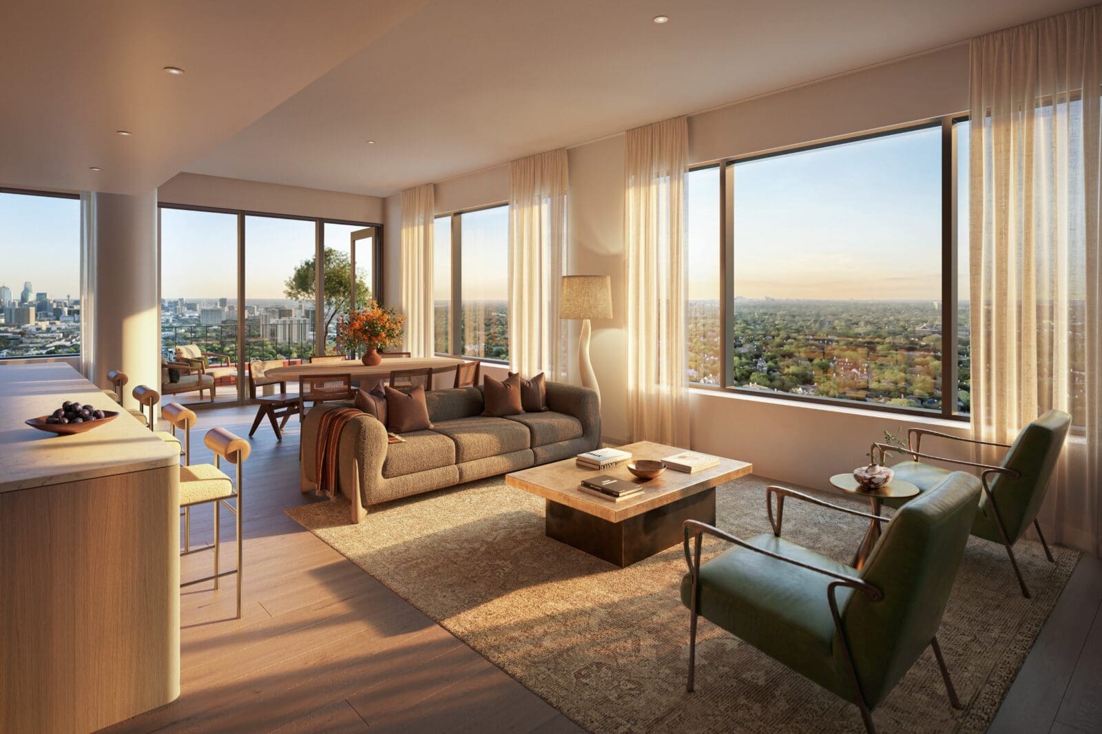 A rendering of a residence's great room in The Lora (Courtesy of The Lora)