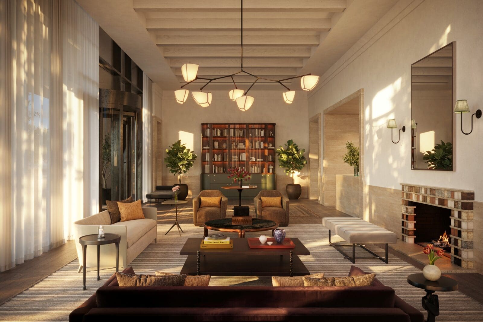 A rendering of the residential lobby at The Lora (Courtesy of The Lora)