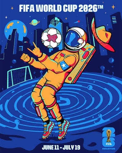 Artist Stephanie Leal's poster design was selected as the official poster for FIFA World Cup 2026 Houston.