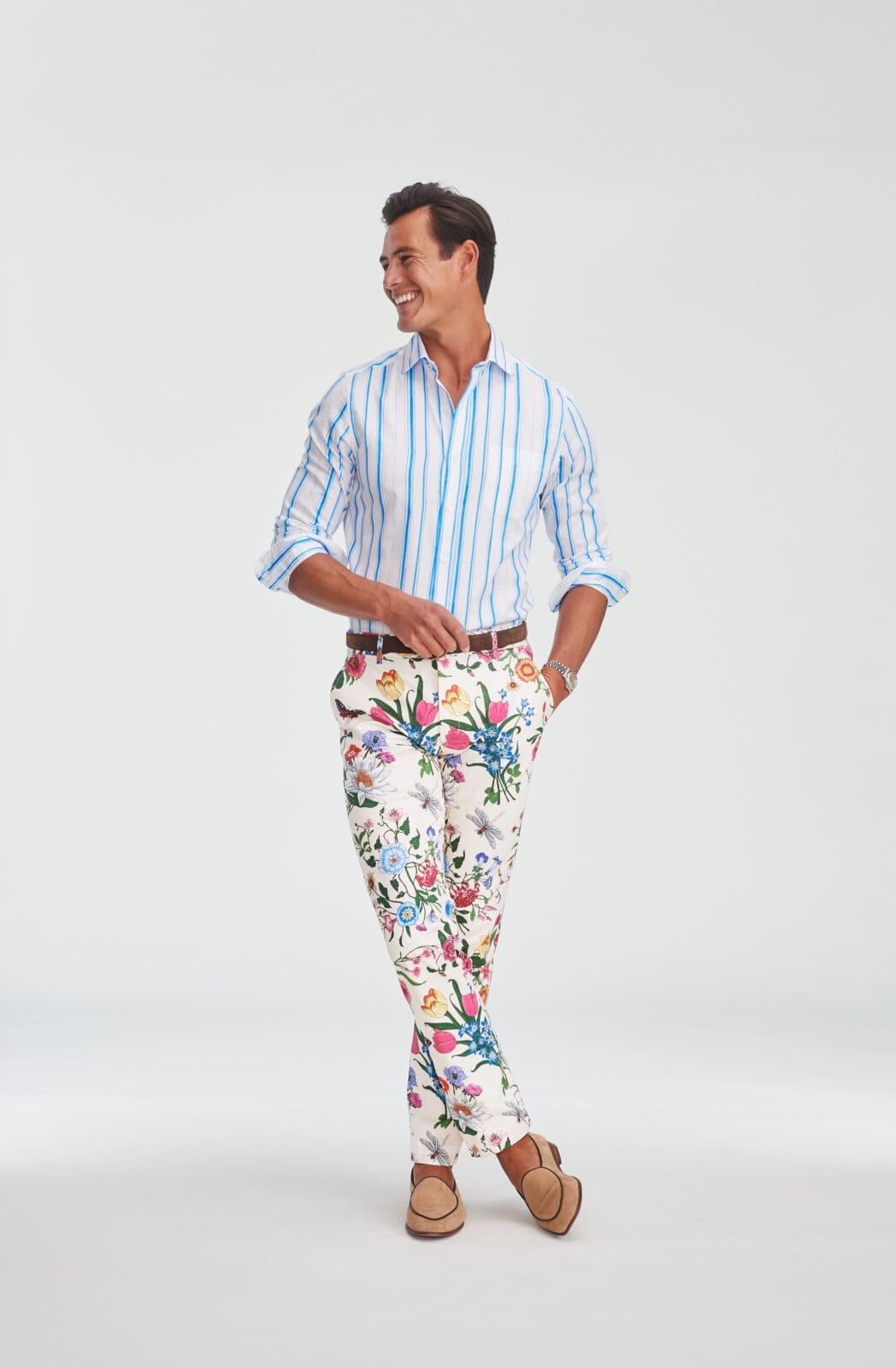 The Gramercy Cotton Shirt and Madison Fancy Pants (Photo courtesy of J.McLaughlin)