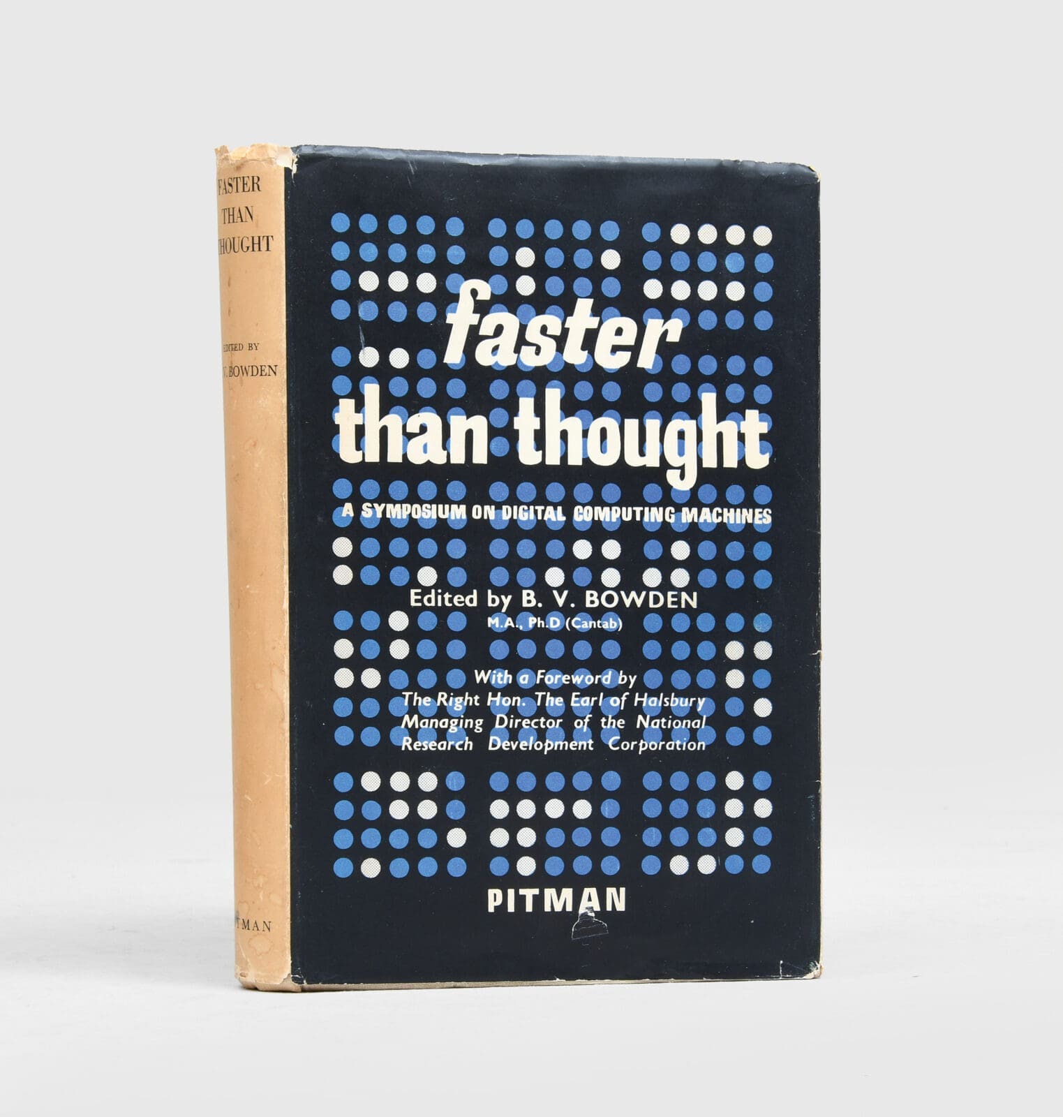 One of the earliest accessible books on electronic computing, Faster Than Thought includes one of Alan Turing's final published essays and is among the highlights of Peter Harrington's exhibition. (Photo by Andrey & Melissa PR)