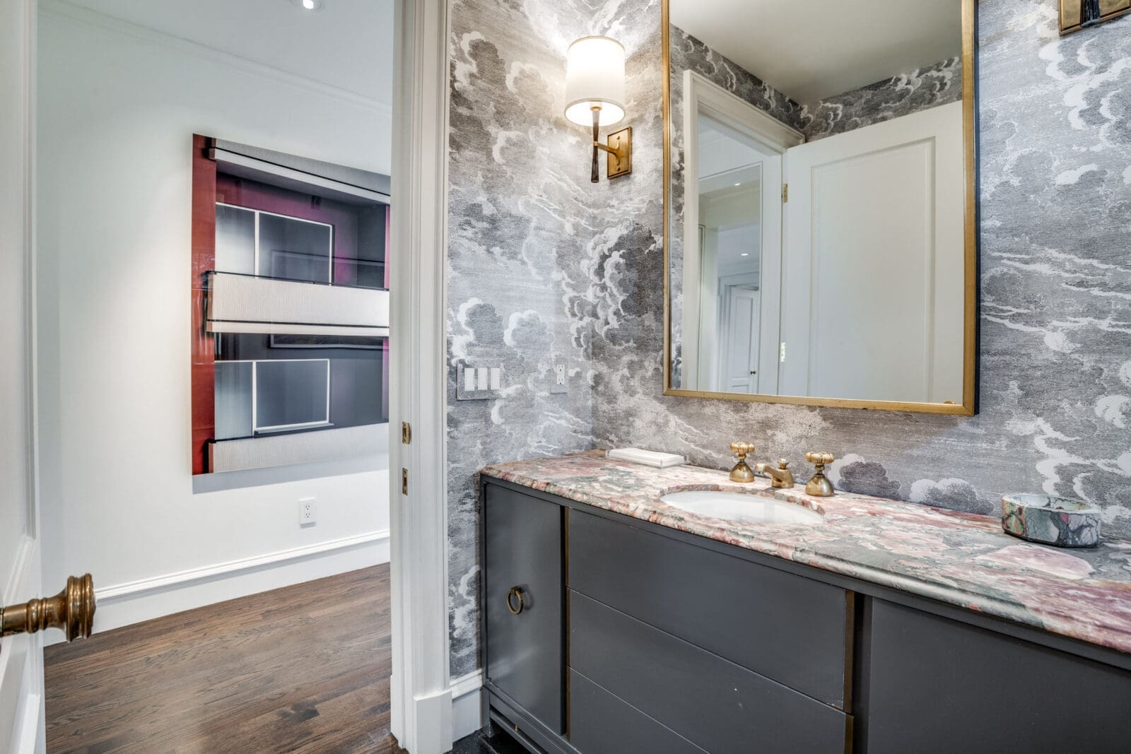 A powder room off the entry (Photo by Allie Beth Allman & Associates)