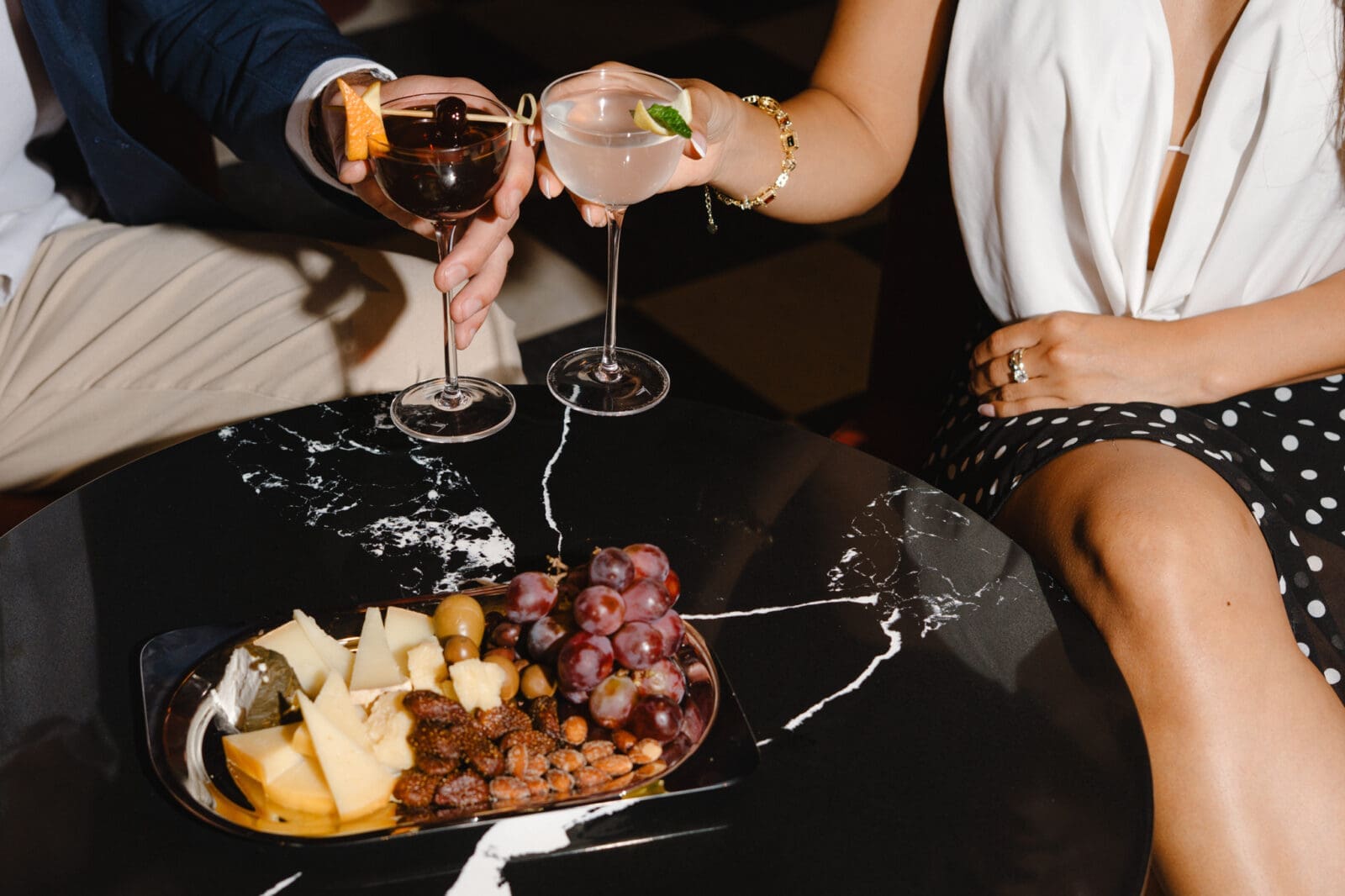 Classic cocktails and a curated cheese board set the scene for an evening at The Vandy inside Caravan Court Hotel. (Courtesy)