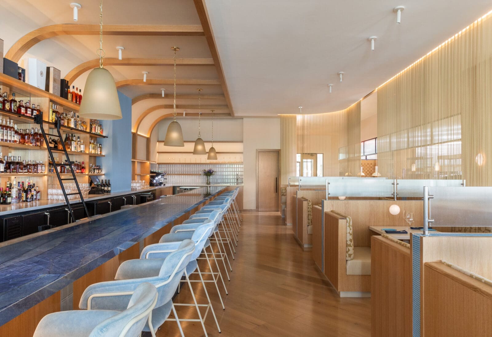 The bar and dining area at Charolais on Hughes Landing is state of the art. (Photo courtesy of Howard Hughes)