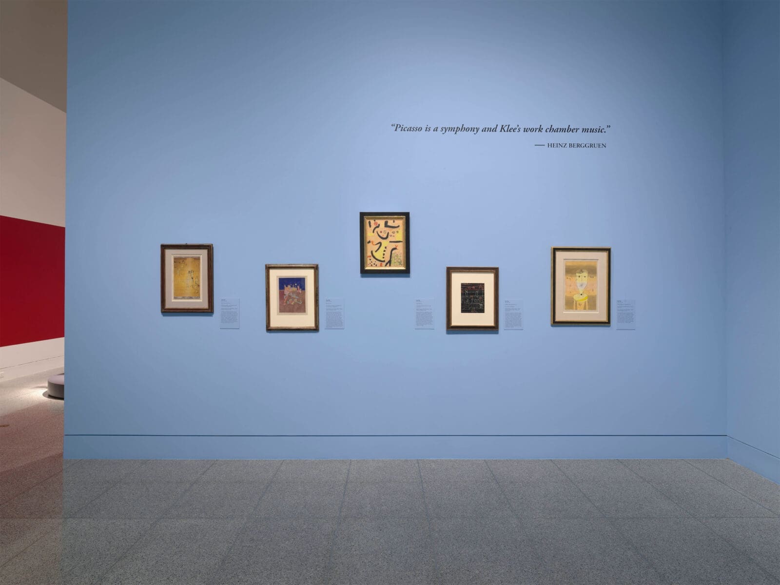 Installation view of “Picasso-Klee-Matisse: Masterpieces from the Museum Berggruen” at Museum of Fine Arts, Houston