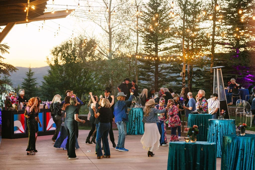 Scene of the rocking 75th birthday bash at The Shed at Promontory in Park City, Utah (Photo by Sparkle Photography)