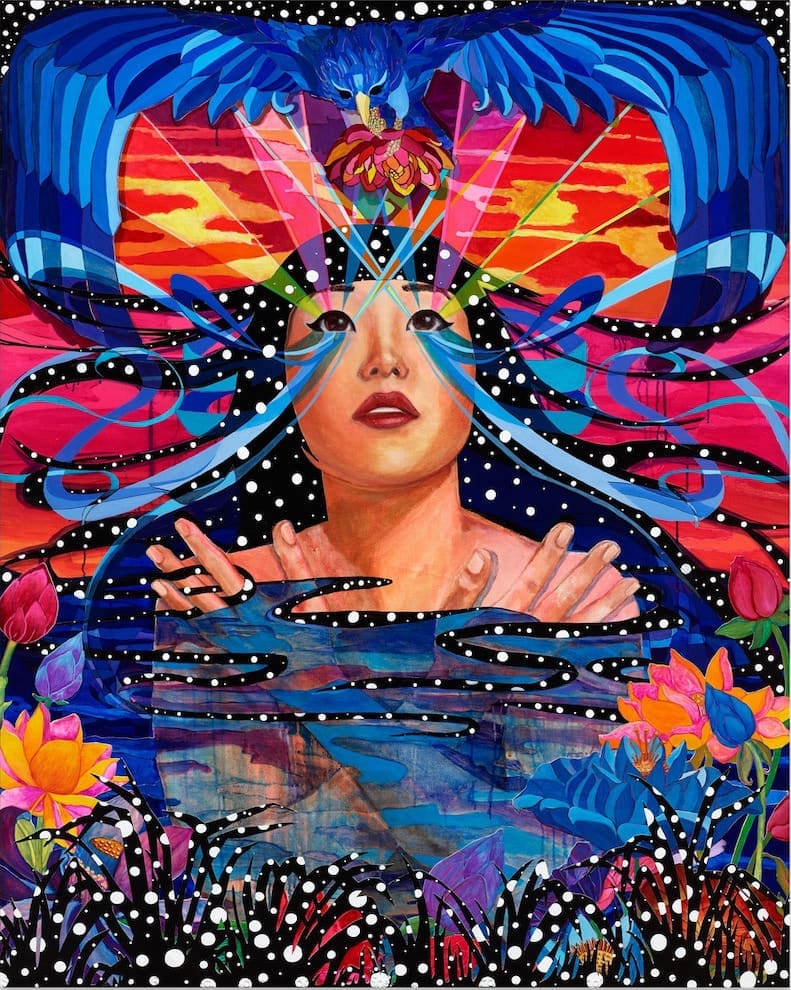 JooYoung Choi, "She Was a Blue Bird Dreaming of a Rainbow She Could Follow," 2025, at Inman Gallery