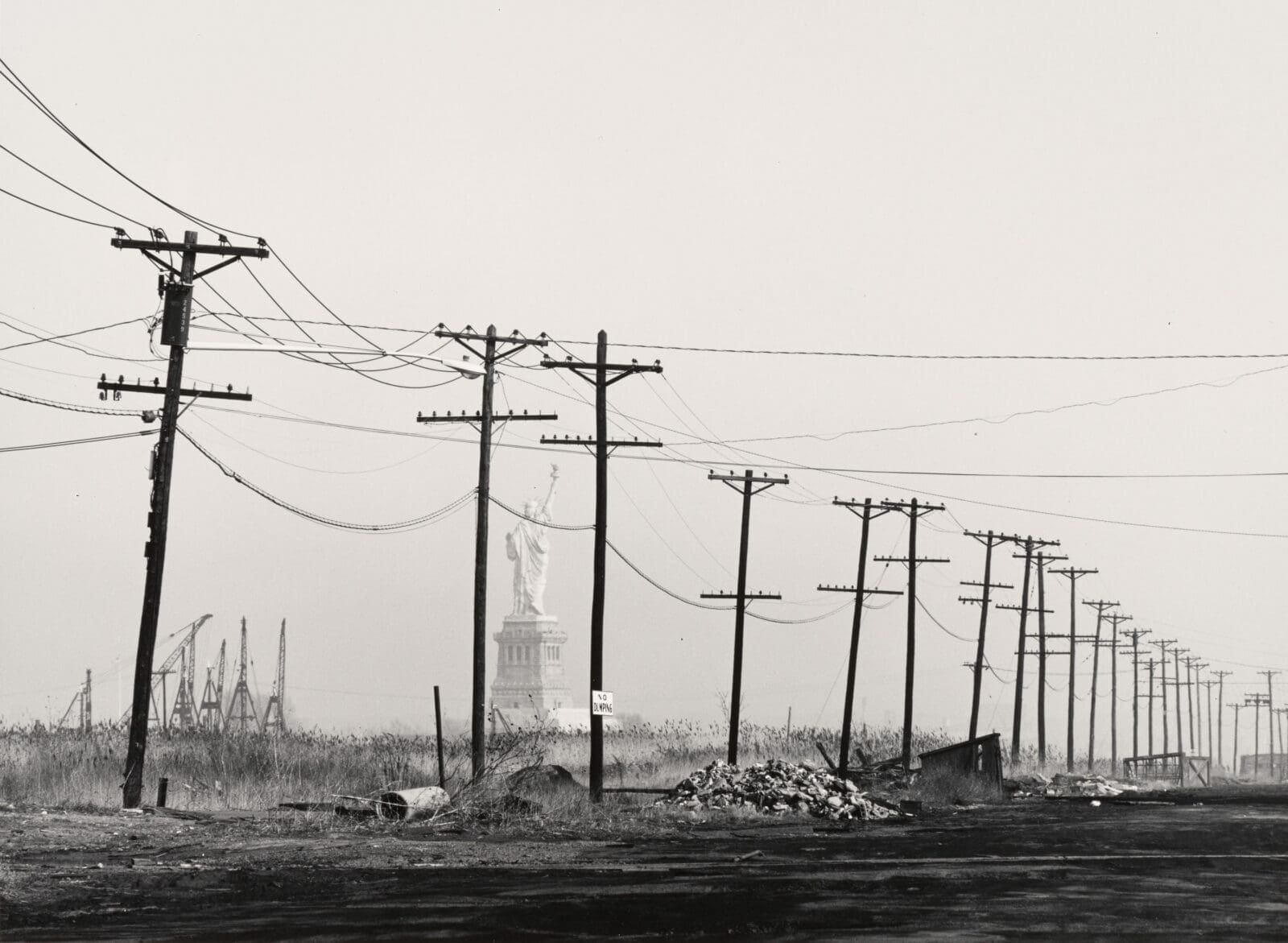 David Plowden's "Statue of Liberty, Caven Point Road, Jersey City, NJ "(1967). Gelatin silver print. (Courtesy)