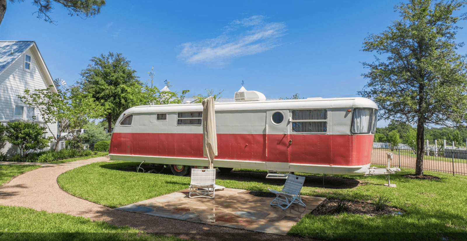 The air conditioned guest camper at Goodthyme Farm features one bedroom and bath with kitchenette, (Photo by Kerry Kirk Photography)
