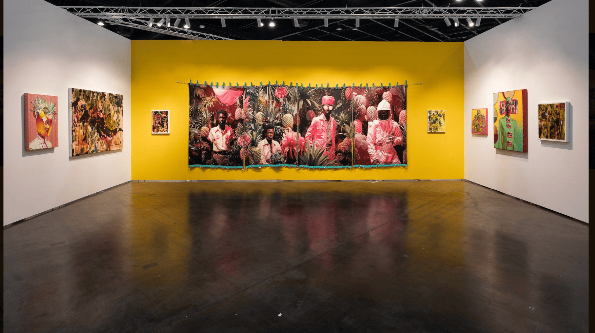 Tern Gallery, Untitled Art, Houston, 2025 showing Leasho Johnson (Jamaica) and April Bey (Bahamas).