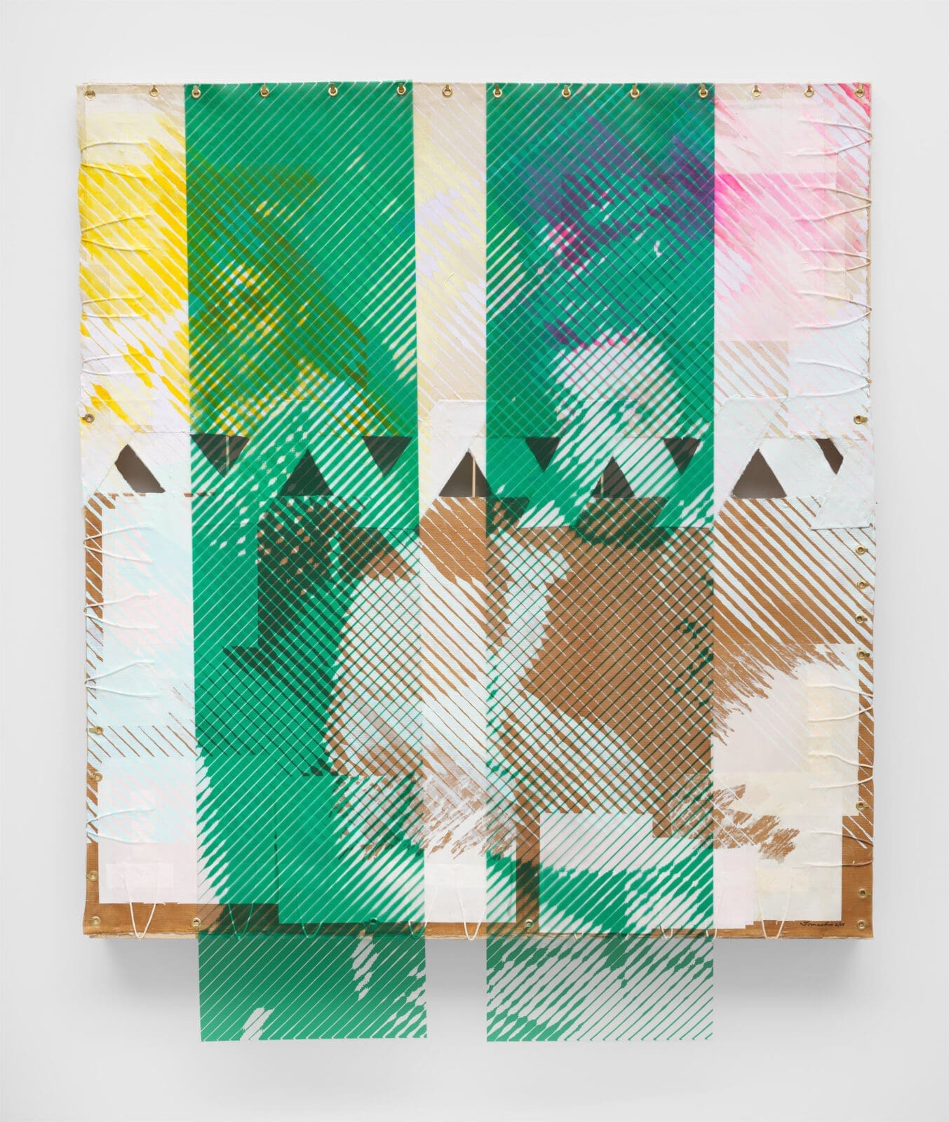 Tomashi Jackson, "The Talking Drum (Drummer singing and playing in Notting Hill 1976/Audience at Club Alabam Central Avenue Los Angeles, 1953)," 2024 (Courtesy the artist and Pilar Corrias)