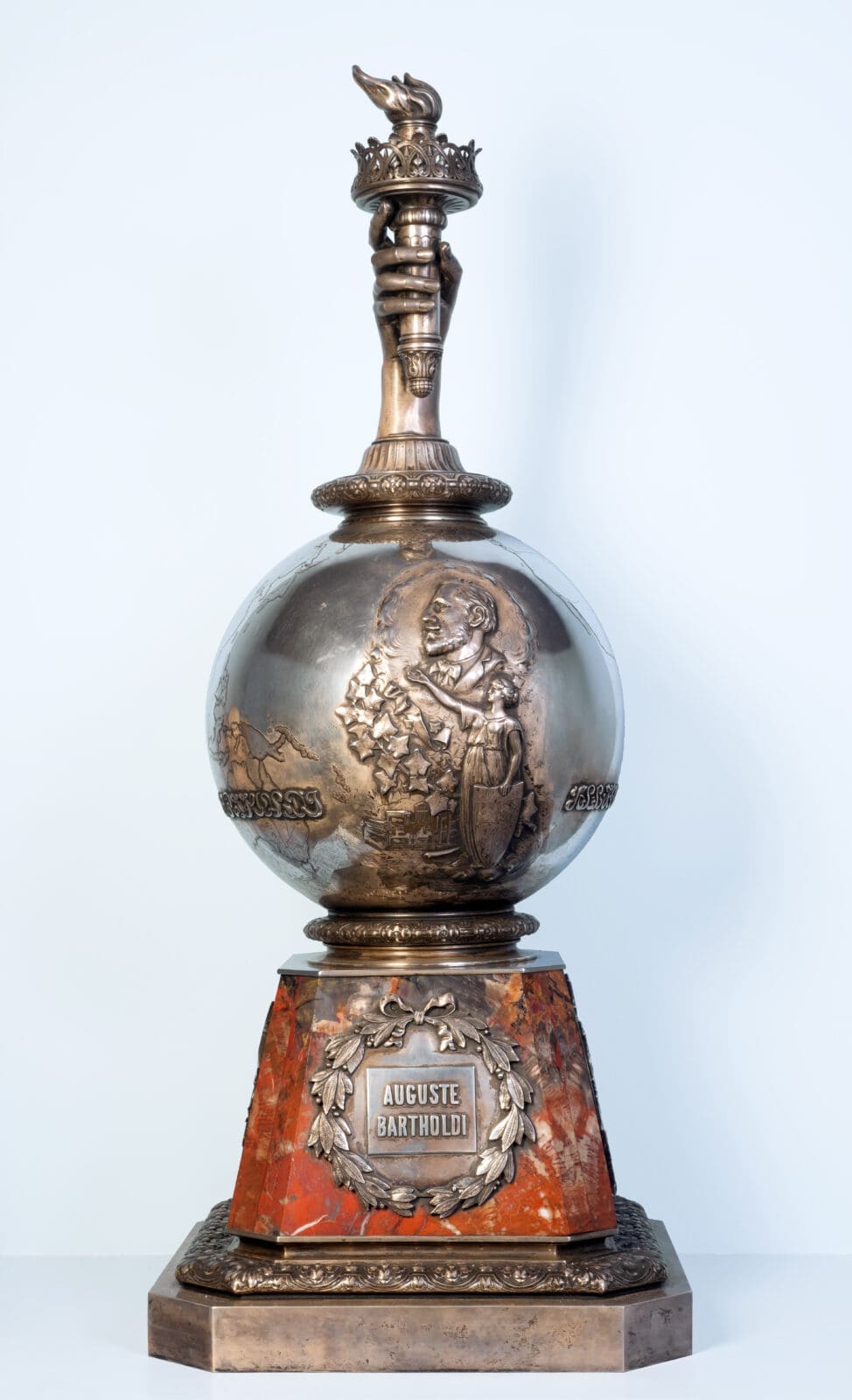 Tiffany & Co.'s "The Tiffany Trophy" (1885) reflects the Statue of Liberty's growing prominence in American decorative arts before the monument's dedication. (Courtesy)