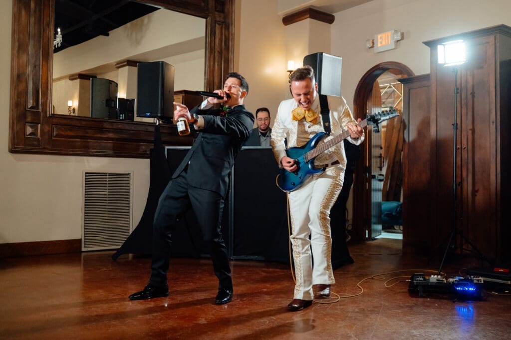 Ethan jammed out to Jimi Hendrix, and was joined on vocals by his groomsman John Diamantidis.